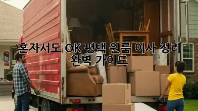 혼자서도 OK! 평택 원룸 이사 정리 완벽 가이드